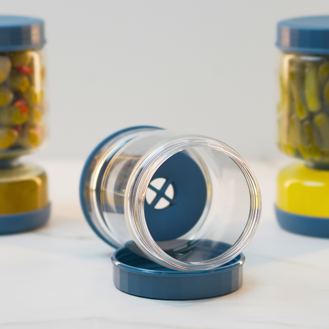 Easy-Flip Pickle Jar with Built-In Strainer