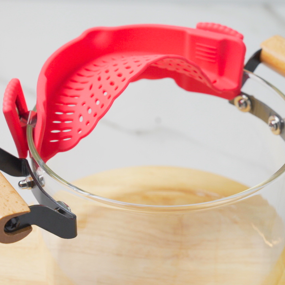 Clip-On Pot Strainer – No More Messy Draining!